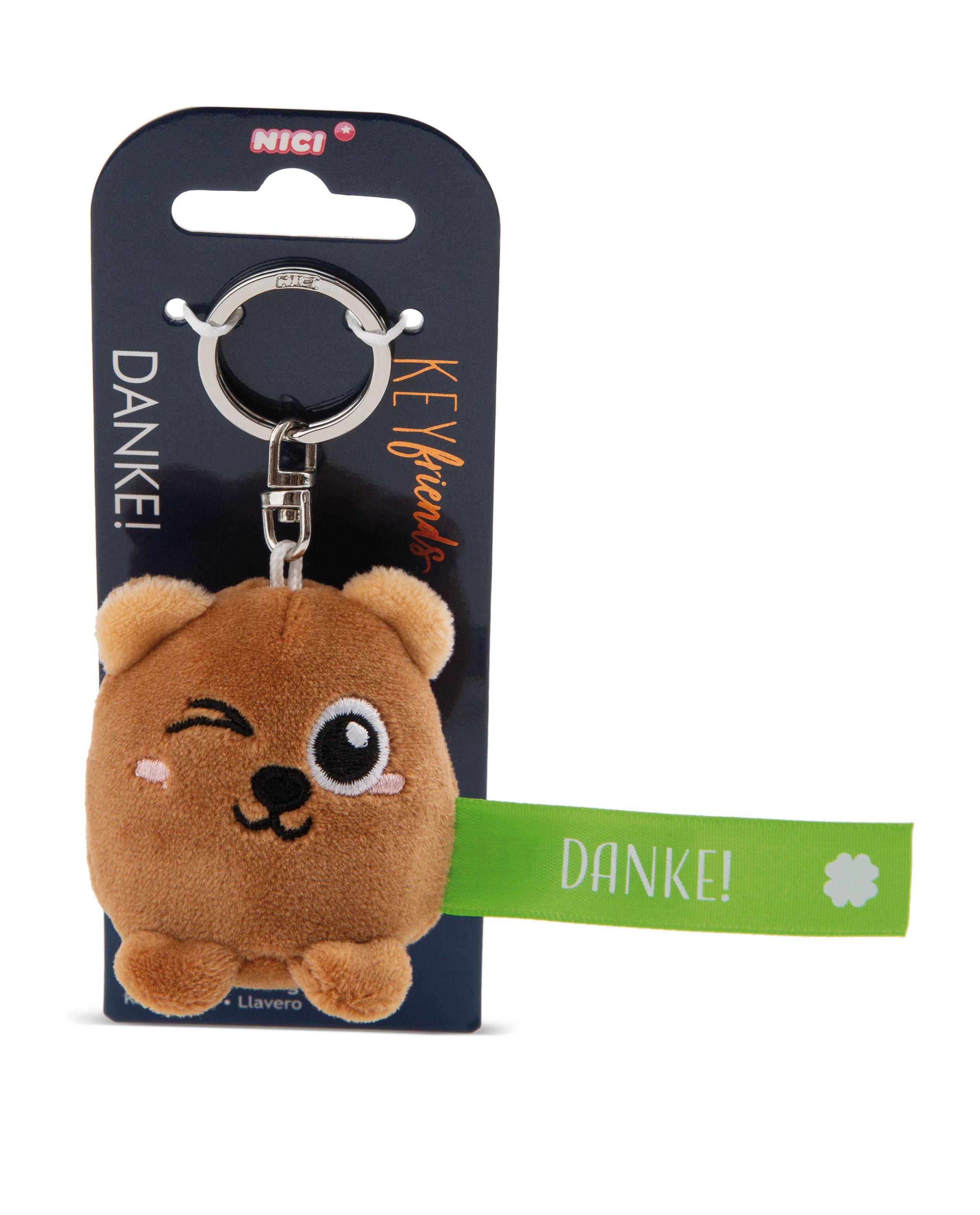 Produktbild NICI Schlüsselanhänger Bär „Danke!“ grün 5cm 3 von 4