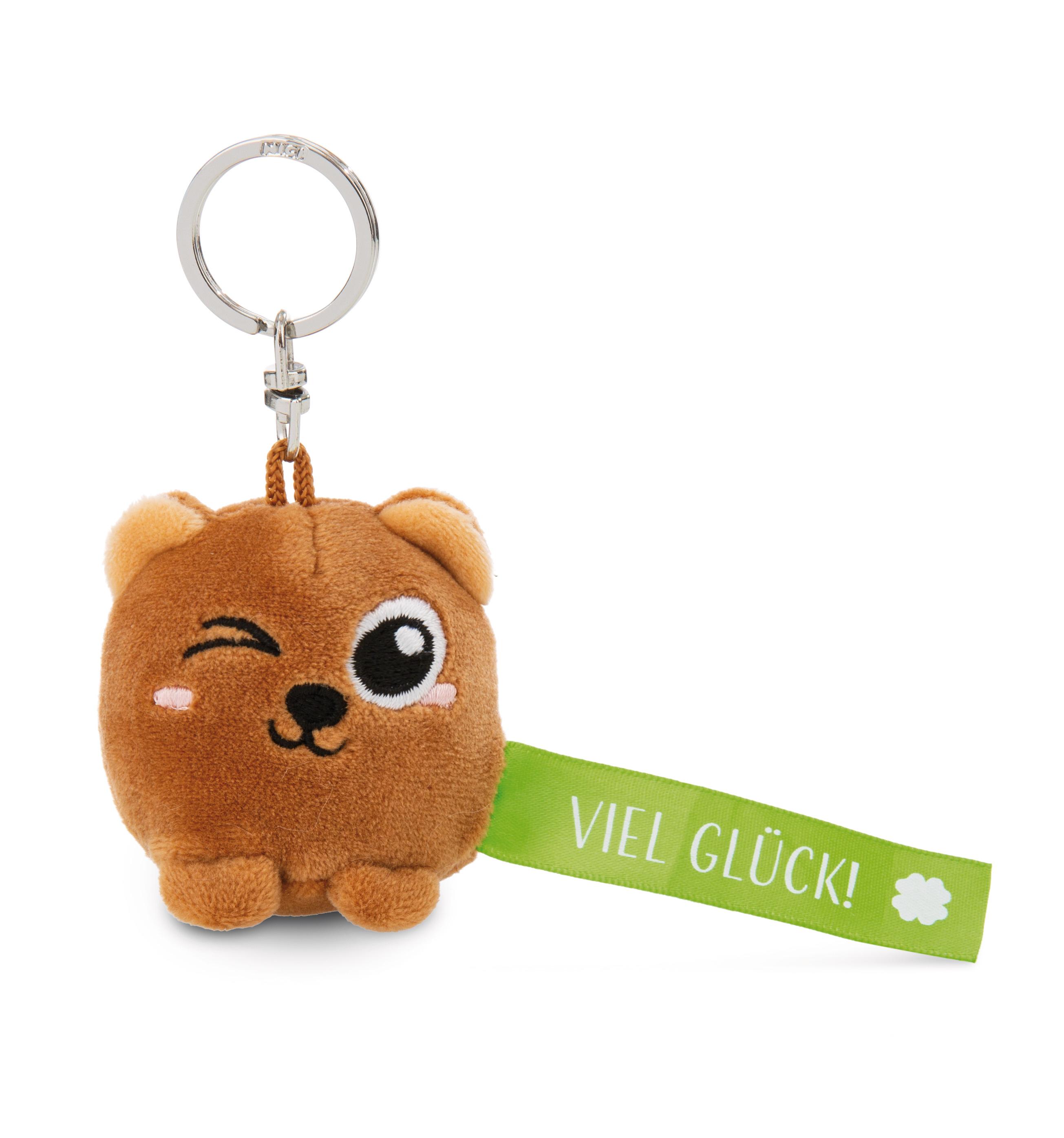 NICI Schlüsselanhänger Bär „Viel Glück!“ grün 5cm
