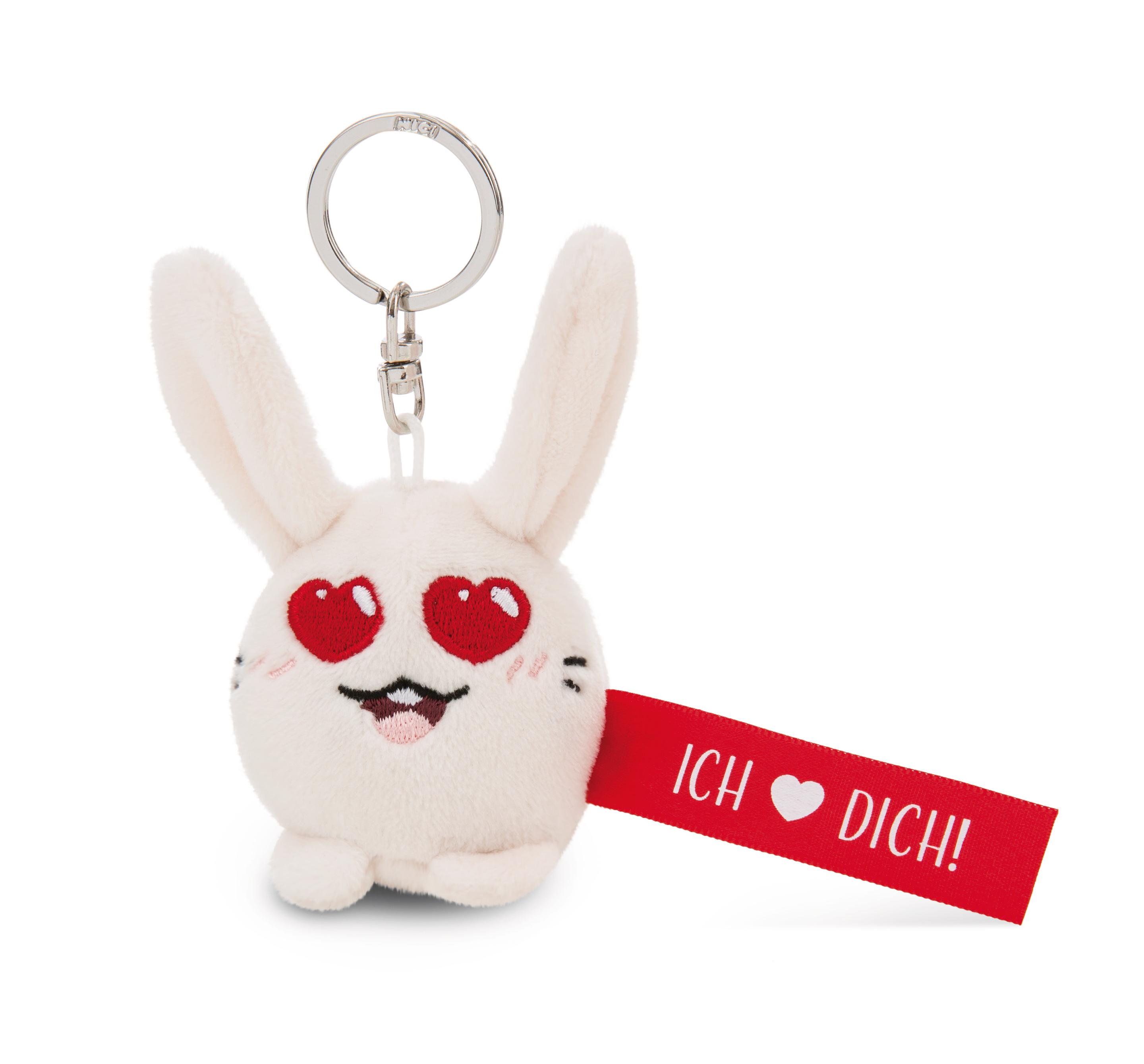 NICI Schlüsselanhänger Hase »Ich Herz dich!« rot 5cm