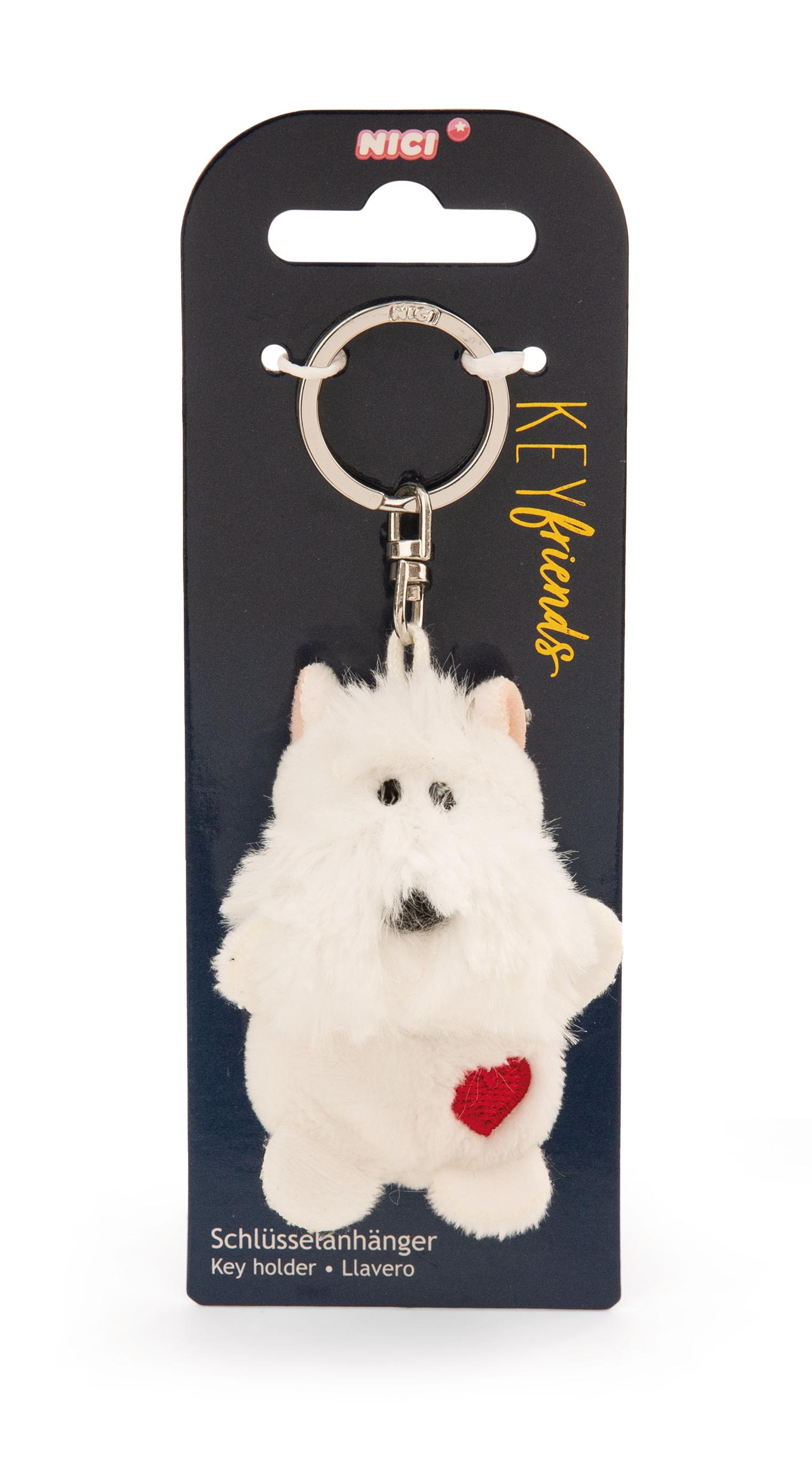 Produktbild NICI Schlüsselanhänger Hund weiß mit Herz 5cm 3 von 3