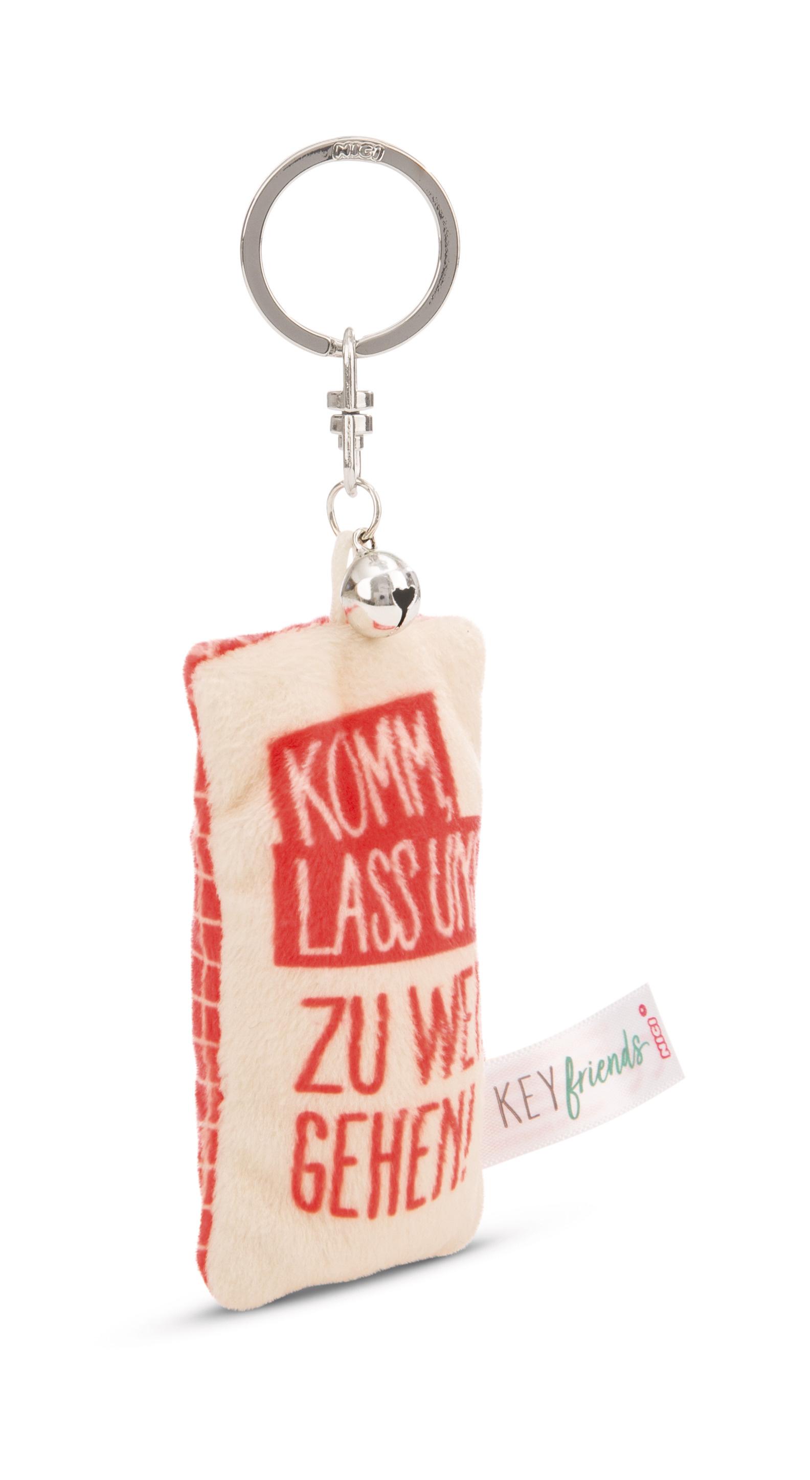 NICI Schlüsselanhänger Mini Plüschkissen »Komm, lass uns zu weit gehen« 8cm
