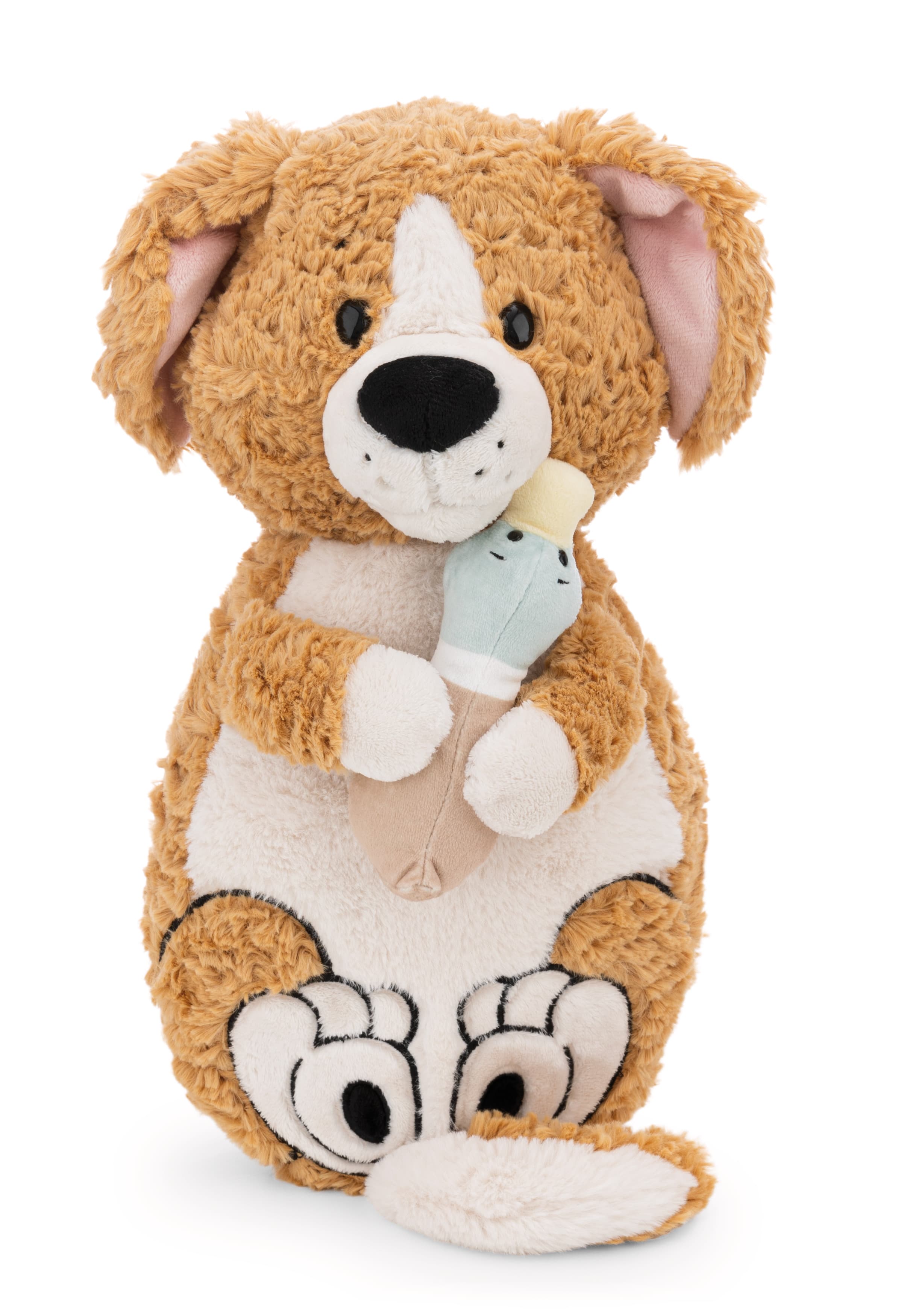 NICI Kuscheltier Hund braun & Ente liegend 40x20cm GREEN