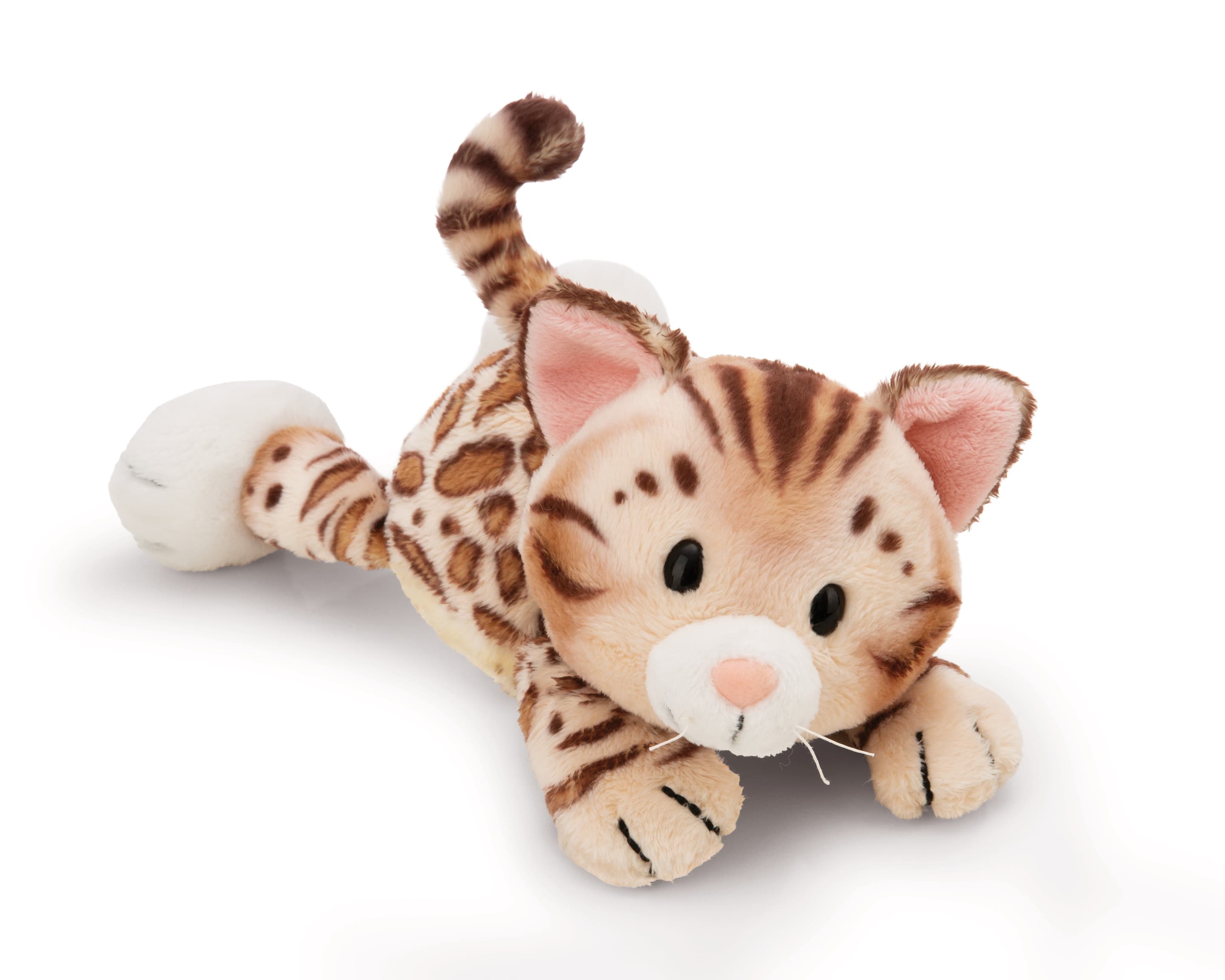 NICI Kuscheltier Katze Bengal liegend 20cm GREEN