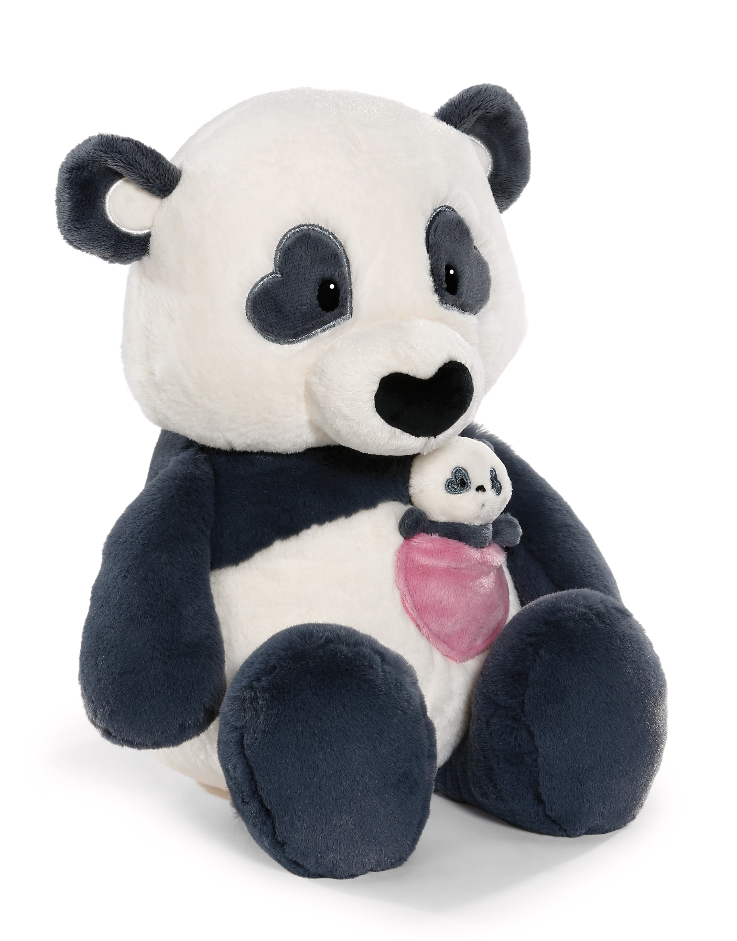 NICI Kuscheltier Love Panda mit Herztasche schlenkernd 40cm GREEN