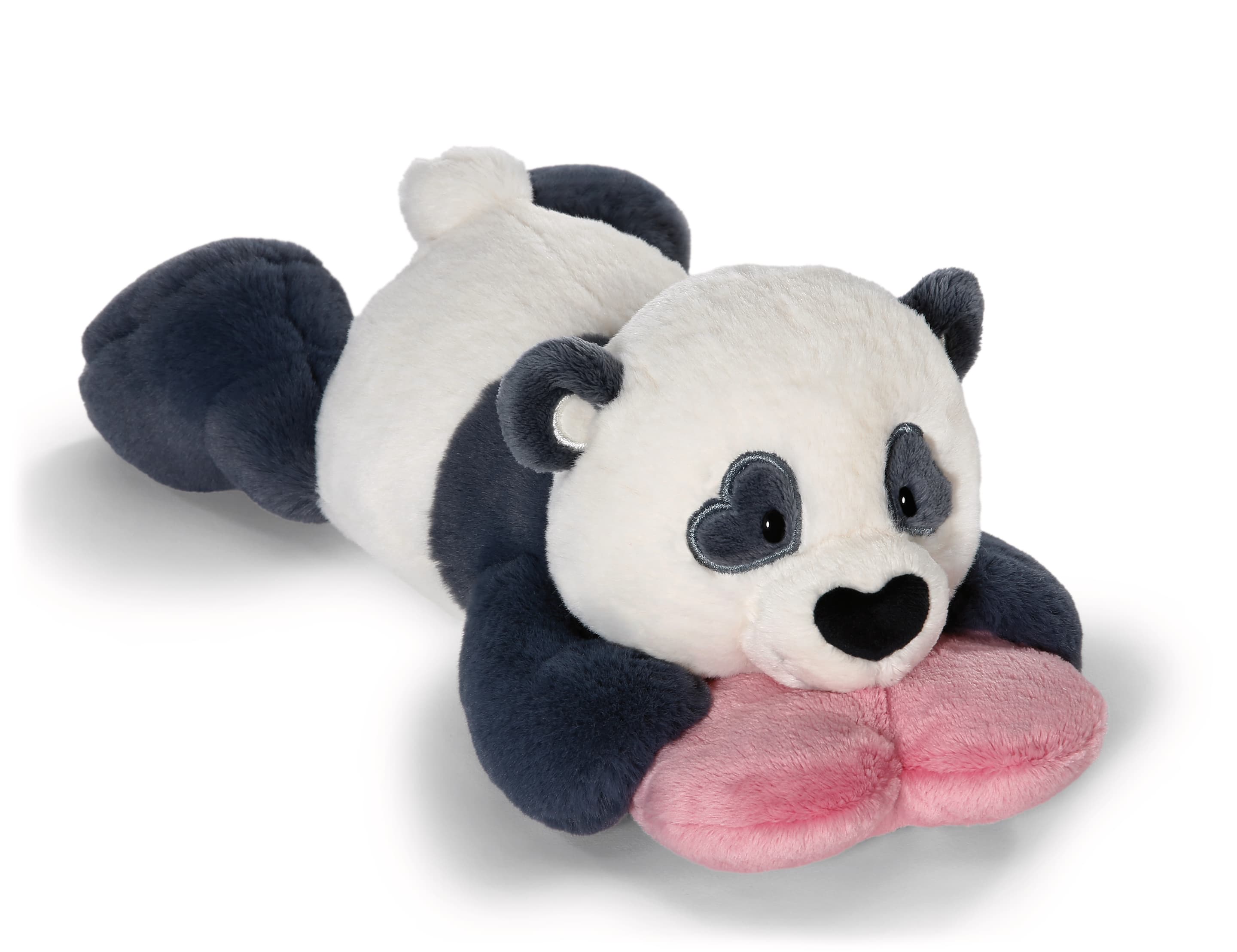 NICI Kuscheltier Love Panda mit Herz liegend 30cm GREEN