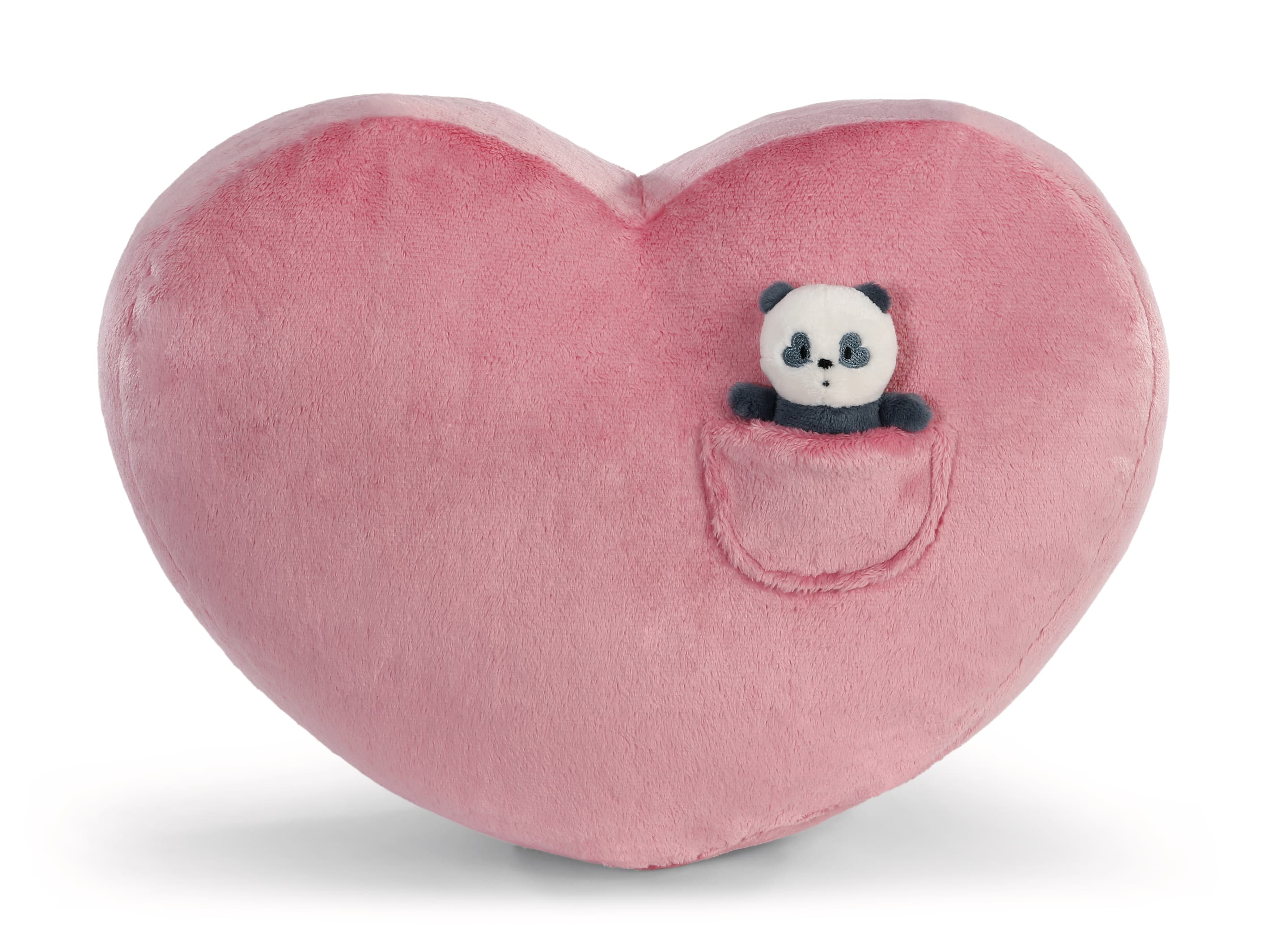 NICI Kissen Love Panda herzförmig 40x27cm GREEN
