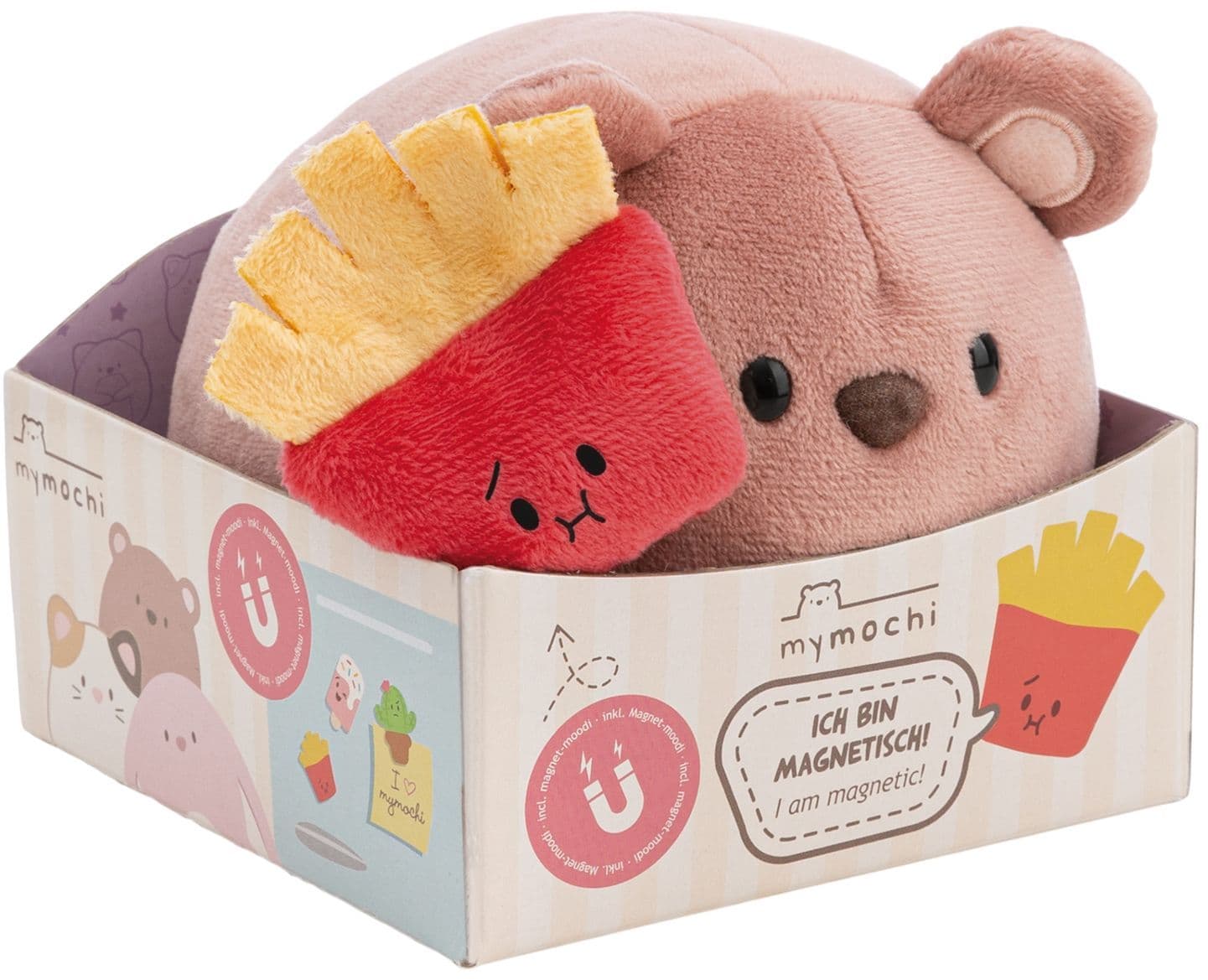 NICI Kuscheltier My Mochi Bär Nomo mit Magnet 13cm liegend