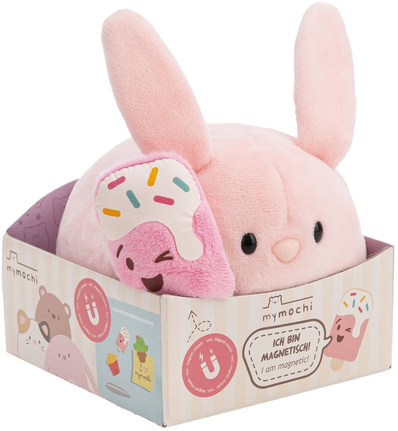 NICI Kuscheltier My Mochi Hase Pibu mit Magnet 13cm liegend
