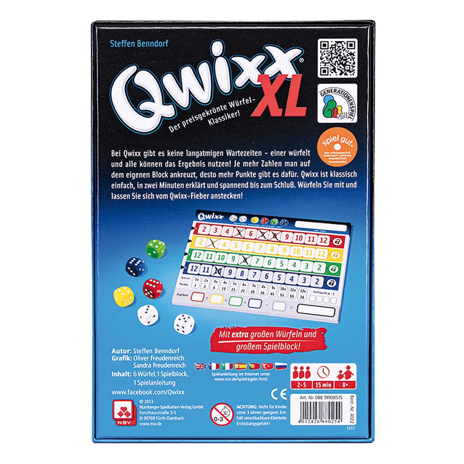 Produktbild Nürnberger Spielkarten Verlag - Qwixx XL 2 von 3