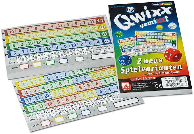 Nürnberger Spielkarten Verlag - Qwixx gemiXXt - Zusatzblöcke (2er)