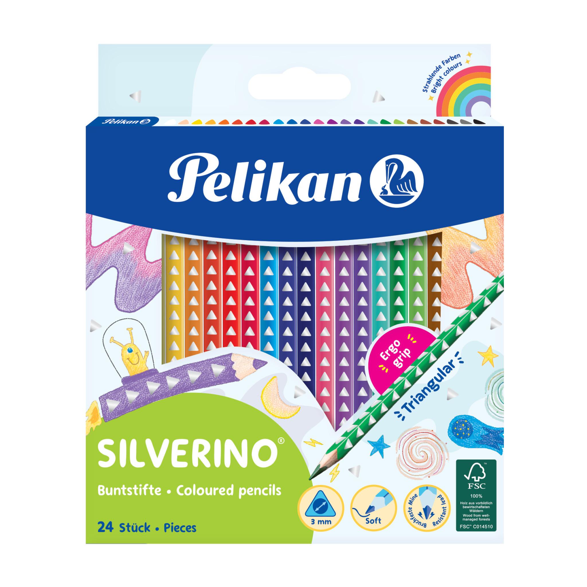 Pelikan Buntstifte Silverino 24er Etui dreieckig dünn