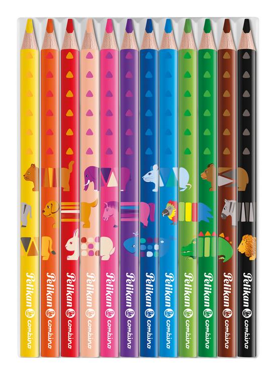 Produktbild Pelikan Buntstifte Combino dick und dreieckig 12er Karton 2 von 3