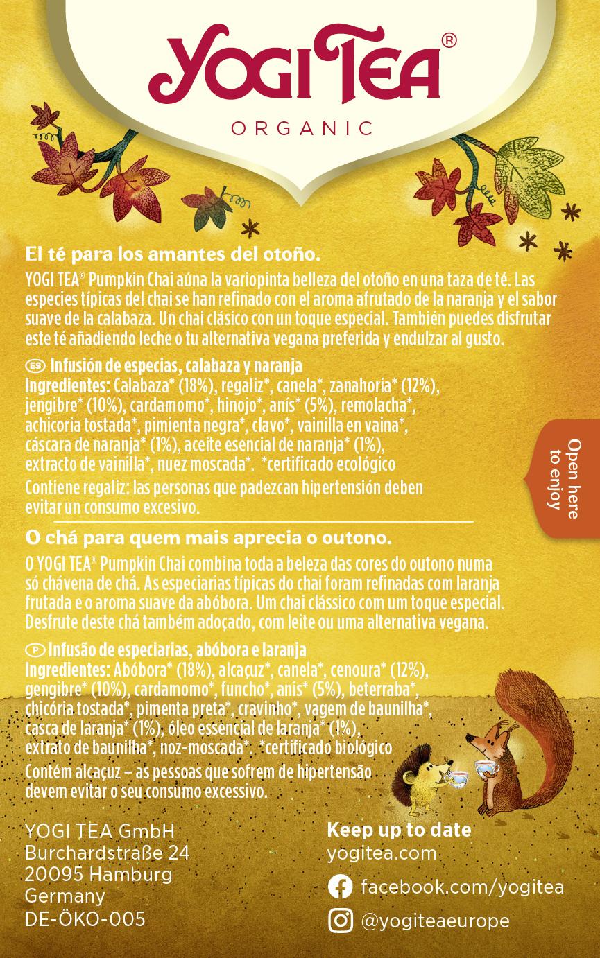 Produktbild YOGI TEA Ayurvedische Gewürz- und Kräuterteemischung mit Kürbis, Ingwer und Orange 3 von 4
