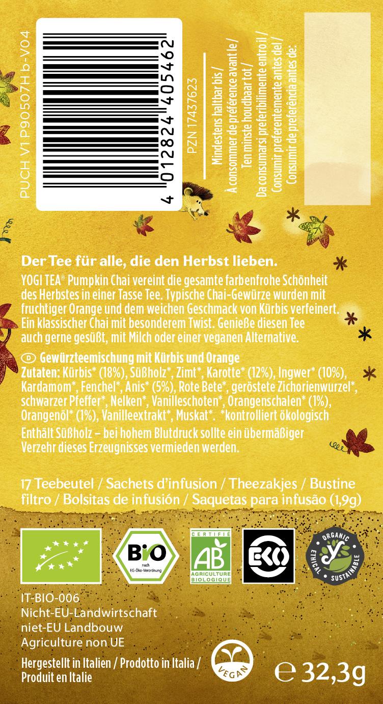 Produktbild YOGI TEA Ayurvedische Gewürz- und Kräuterteemischung mit Kürbis, Ingwer und Orange 2 von 4