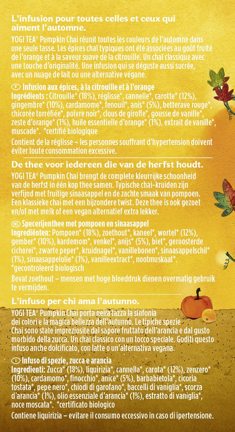Produktbild YOGI TEA Ayurvedische Gewürz- und Kräuterteemischung mit Kürbis, Ingwer und Orange 4 von 4