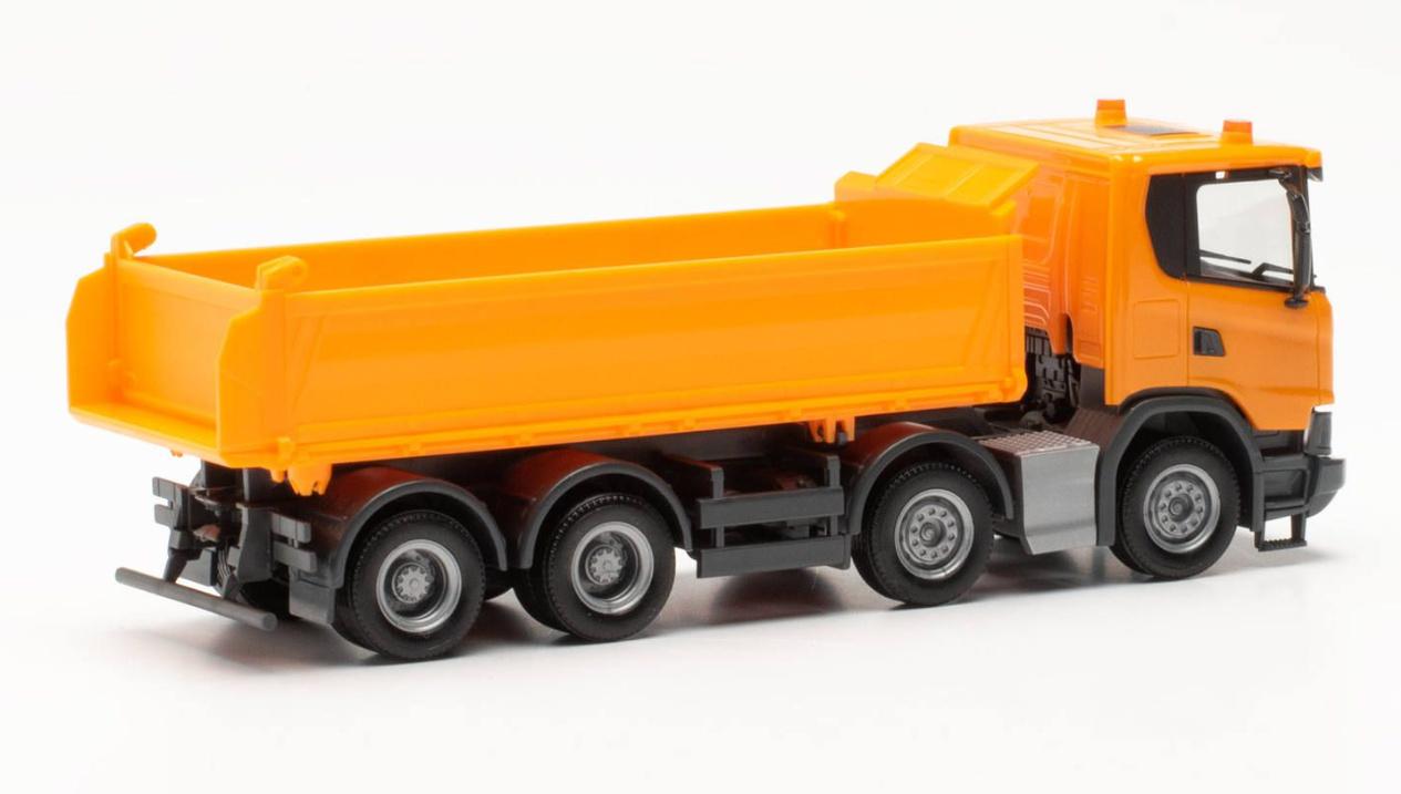 Produktbild Herpa 316996 1:87 Scania XT17 Meiler 4-achsiger Dreiseitenkipper, orange 5 von 5