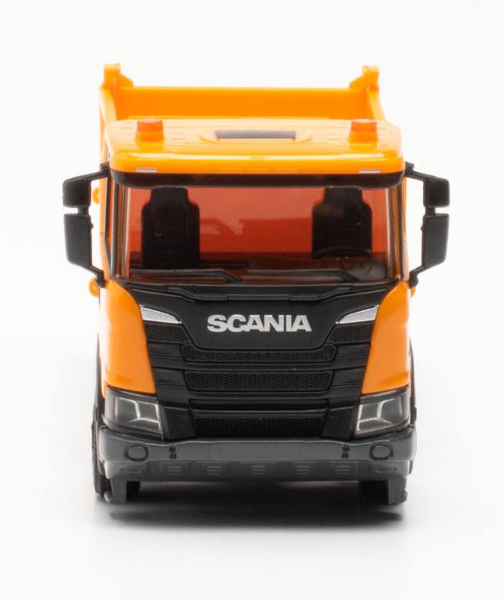 Produktbild Herpa 316996 1:87 Scania XT17 Meiler 4-achsiger Dreiseitenkipper, orange 4 von 5