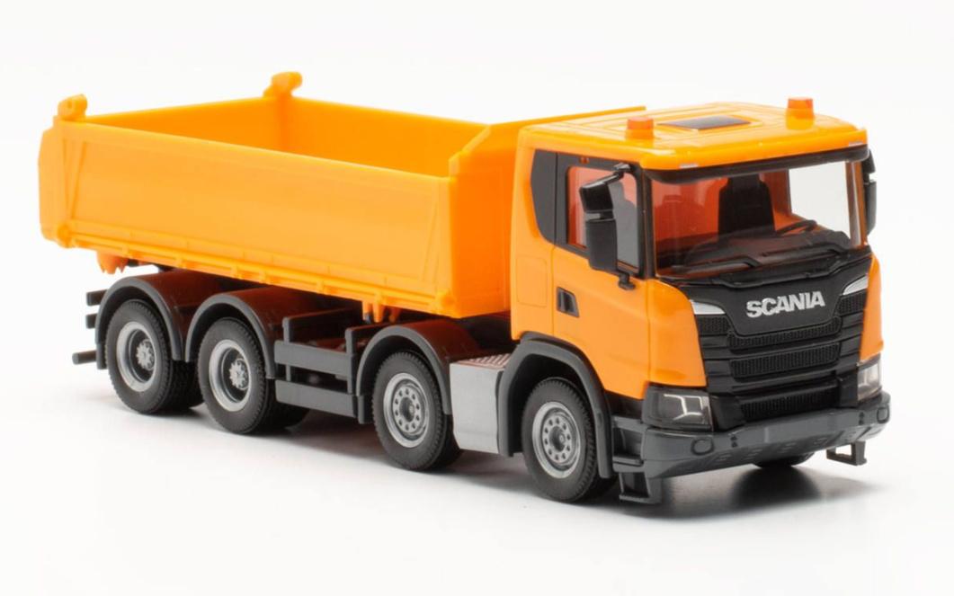 Produktbild Herpa 316996 1:87 Scania XT17 Meiler 4-achsiger Dreiseitenkipper, orange 3 von 5