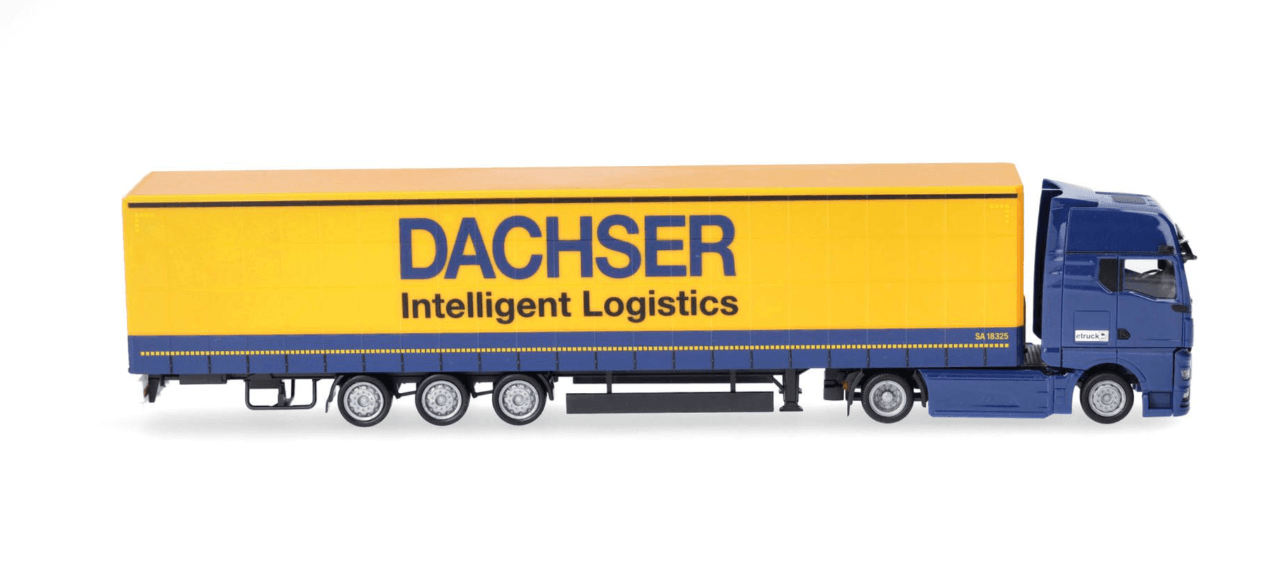 Produktbild Herpa 318143 1:87 MAN eTGX GX 15 Meter Lowliner-Sattelzug "Dachser Intelligent Logistics" 4 von 5