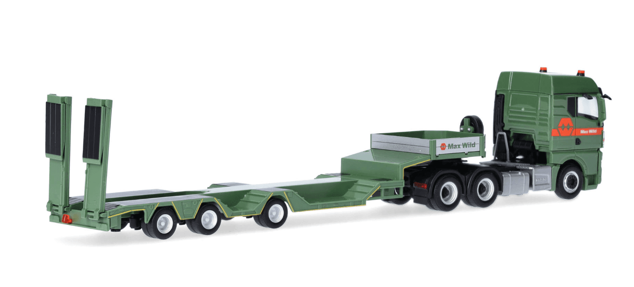 Produktbild Herpa 318273 1:87 MAN TGX GM Allrounder Tiefladesattelzug "Max Wild" 5 von 5