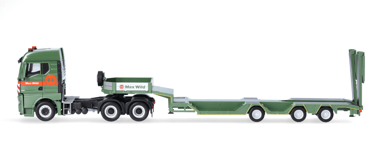 Produktbild Herpa 318273 1:87 MAN TGX GM Allrounder Tiefladesattelzug "Max Wild" 3 von 5