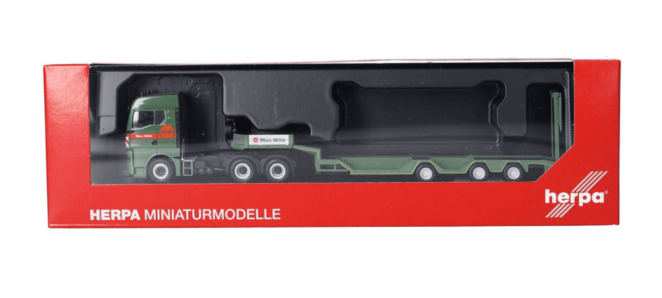 Produktbild Herpa 318273 1:87 MAN TGX GM Allrounder Tiefladesattelzug "Max Wild" 2 von 5