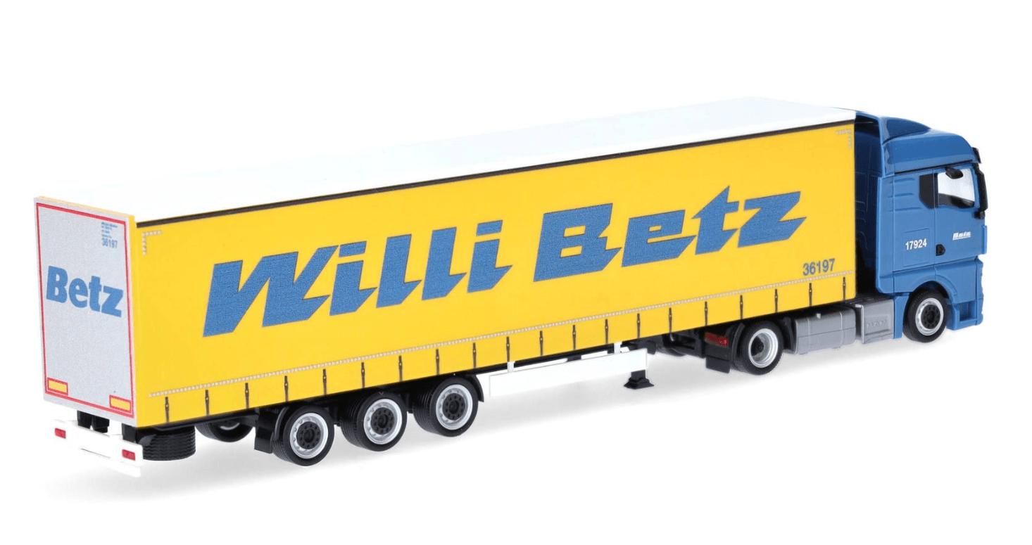 Produktbild Herpa 318808 1:87 MAN TGX GM Lowlinergardinenplanen-Sattelzug "Willi Betz" 5 von 5
