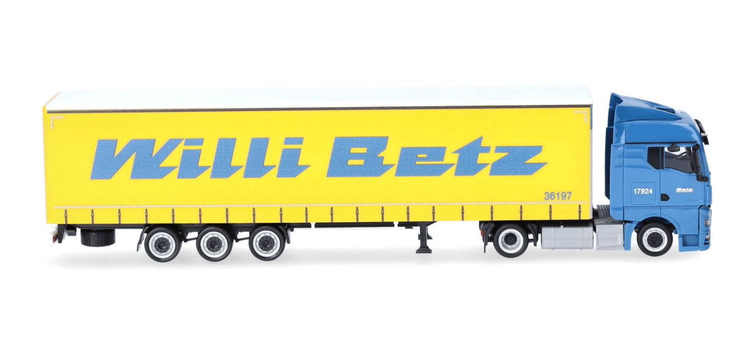 Produktbild Herpa 318808 1:87 MAN TGX GM Lowlinergardinenplanen-Sattelzug "Willi Betz" 4 von 5