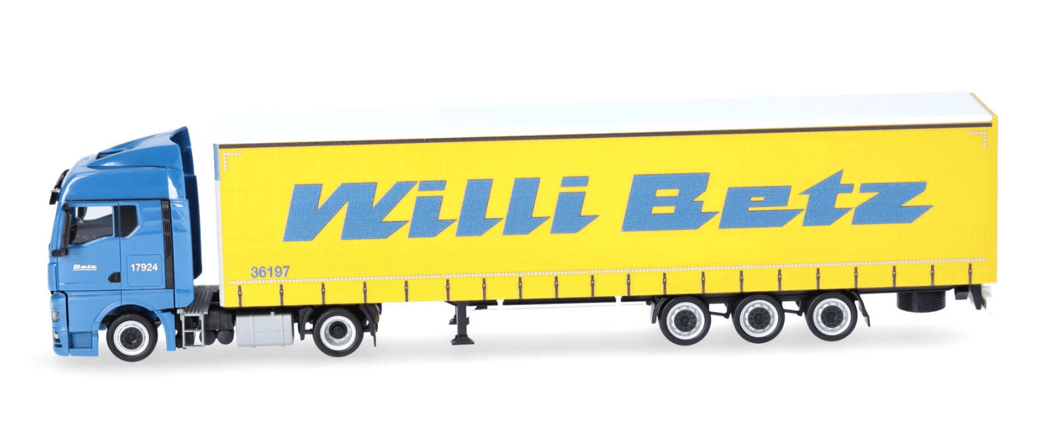 Produktbild Herpa 318808 1:87 MAN TGX GM Lowlinergardinenplanen-Sattelzug "Willi Betz" 3 von 5
