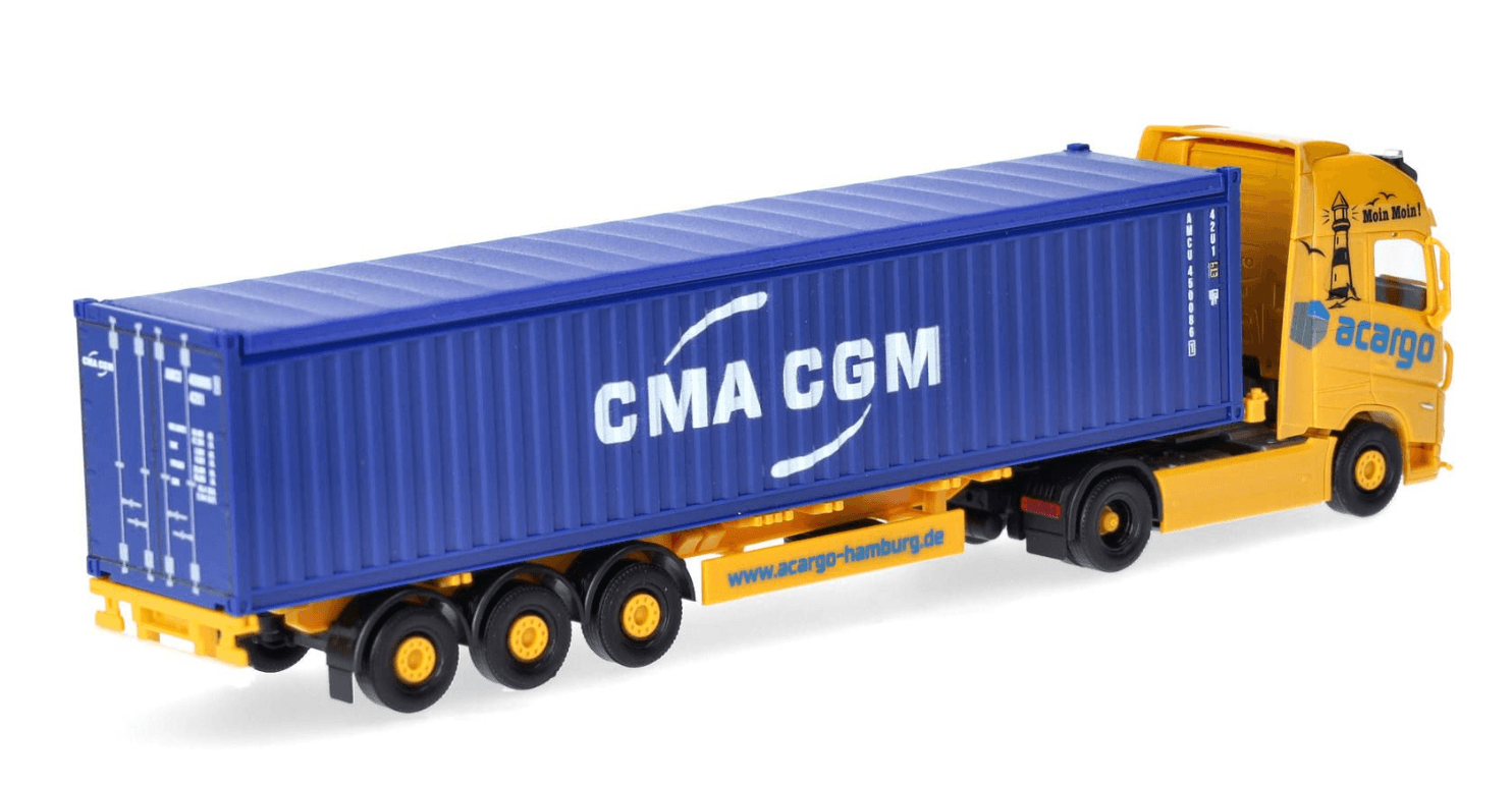 Produktbild Herpa 318822 1:87 Volvo FH GL XL 2020 Container-Sattelzug "acargo/CMA-CGM" 5 von 5