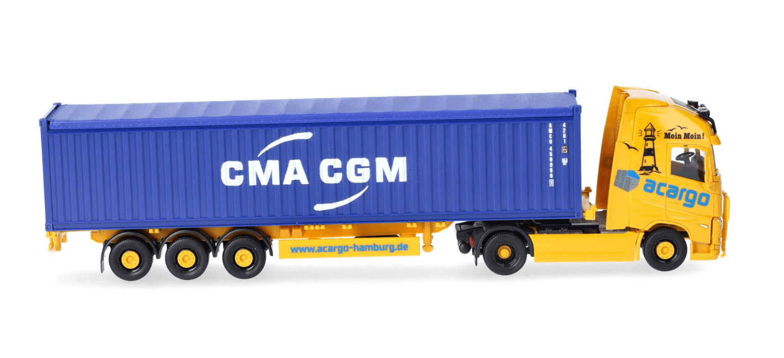 Produktbild Herpa 318822 1:87 Volvo FH GL XL 2020 Container-Sattelzug "acargo/CMA-CGM" 4 von 5