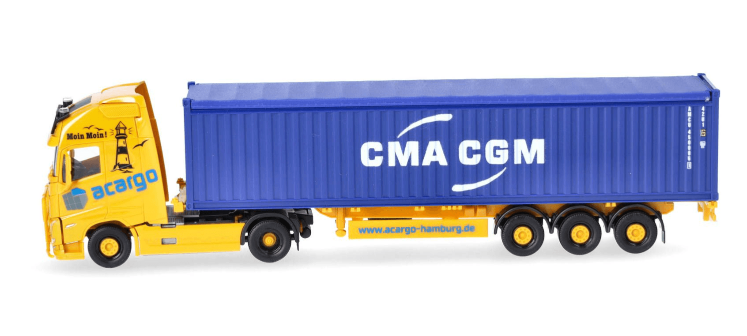 Produktbild Herpa 318822 1:87 Volvo FH GL XL 2020 Container-Sattelzug "acargo/CMA-CGM" 3 von 5