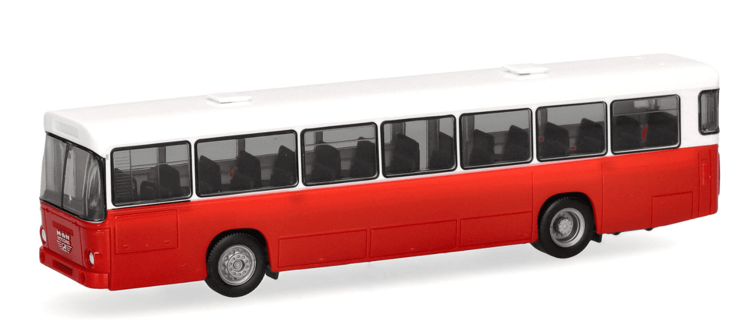 Herpa 319393 1:87 MAN Büssing SÜ 210 Stadtbus, rot/weiß