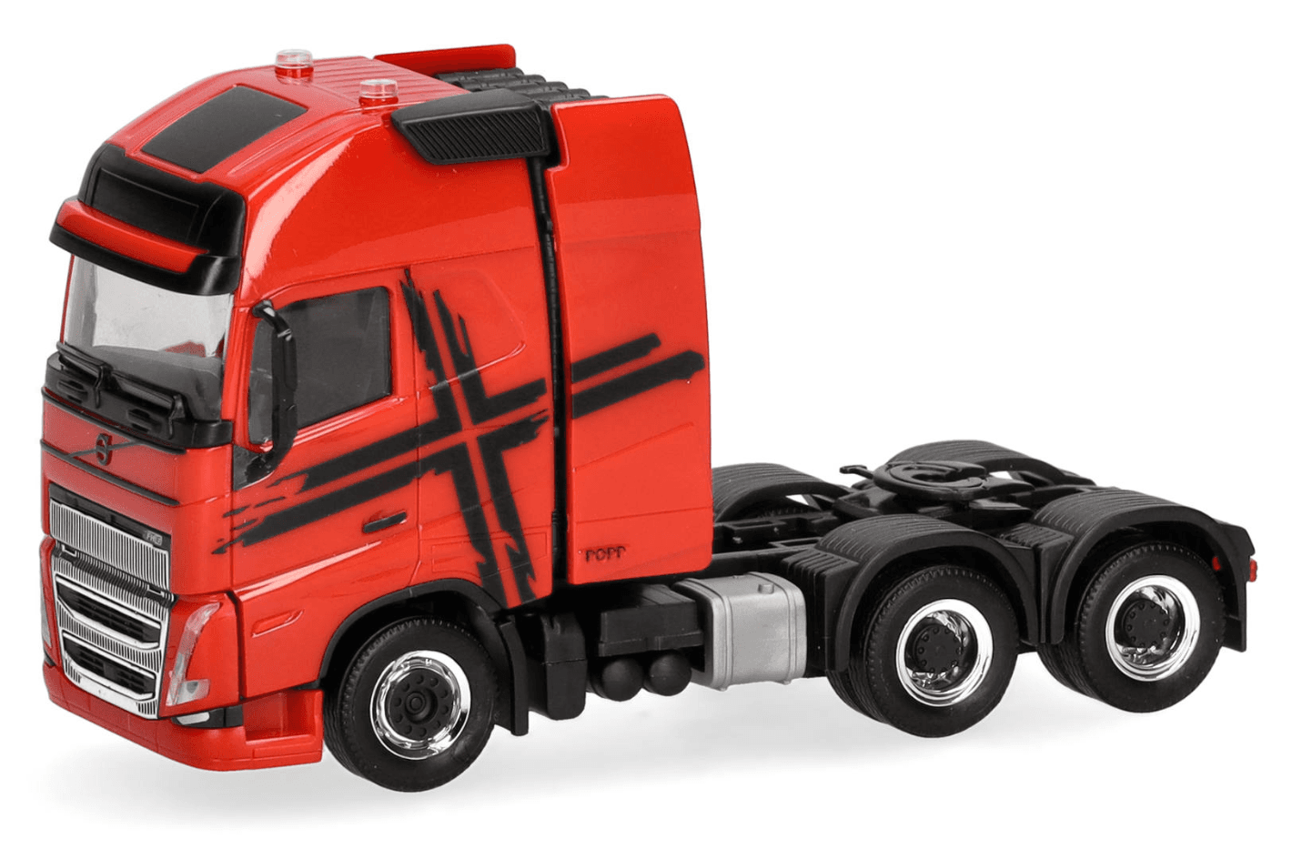 Herpa 318624-002 1:87 Volvo FH 16 GL XL 2020 Zugmaschine mit Schwerlastturm 3achs, rot-schwarz