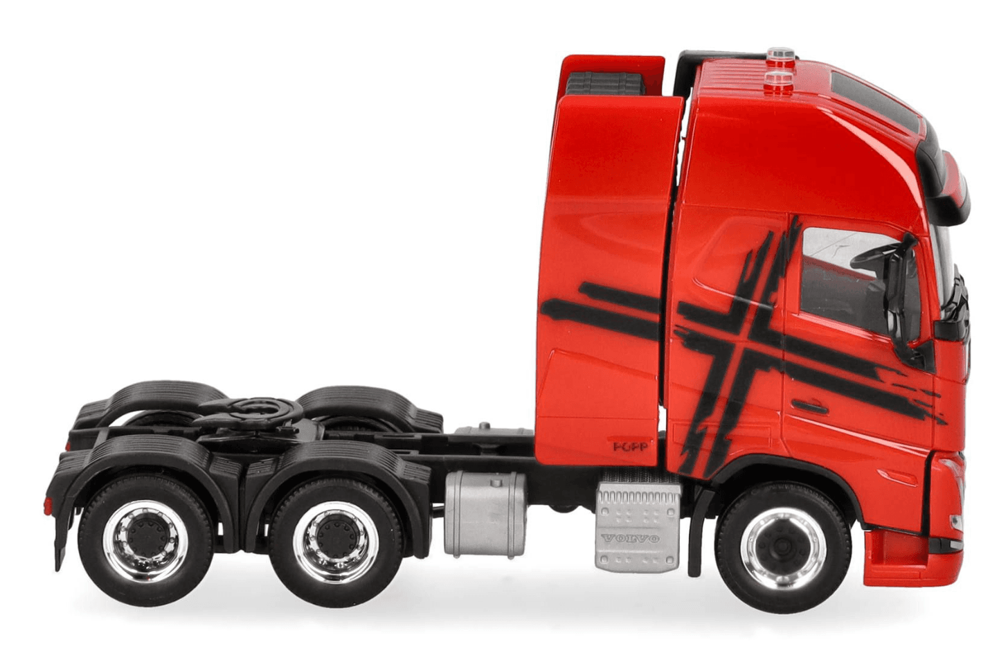 Produktbild Herpa 318624-002 1:87 Volvo FH 16 GL XL 2020 Zugmaschine mit Schwerlastturm 3achs, rot-schwarz 4 von 5