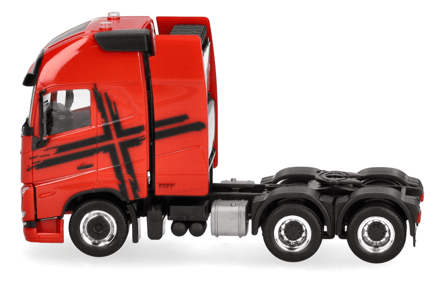 Produktbild Herpa 318624-002 1:87 Volvo FH 16 GL XL 2020 Zugmaschine mit Schwerlastturm 3achs, rot-schwarz 3 von 5