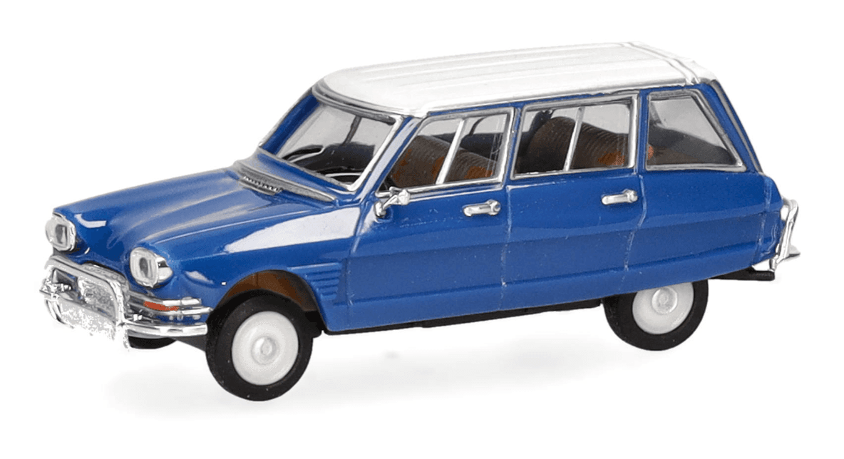 Herpa 038959-002 Citroën Ami 6 Break enzianblau weißes Dach 1:87