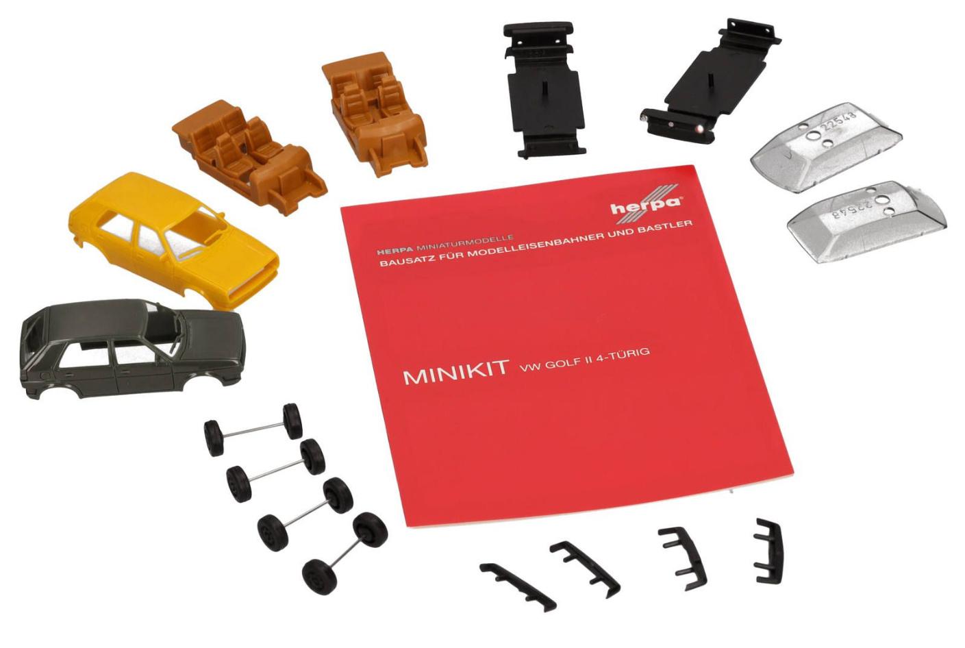 Produktbild Herpa 012195-010 1:87 Herpa MiniKit: Volkswagen (VW) Golf II 4-türig, olivgrün/ginstergelb 3 von 4