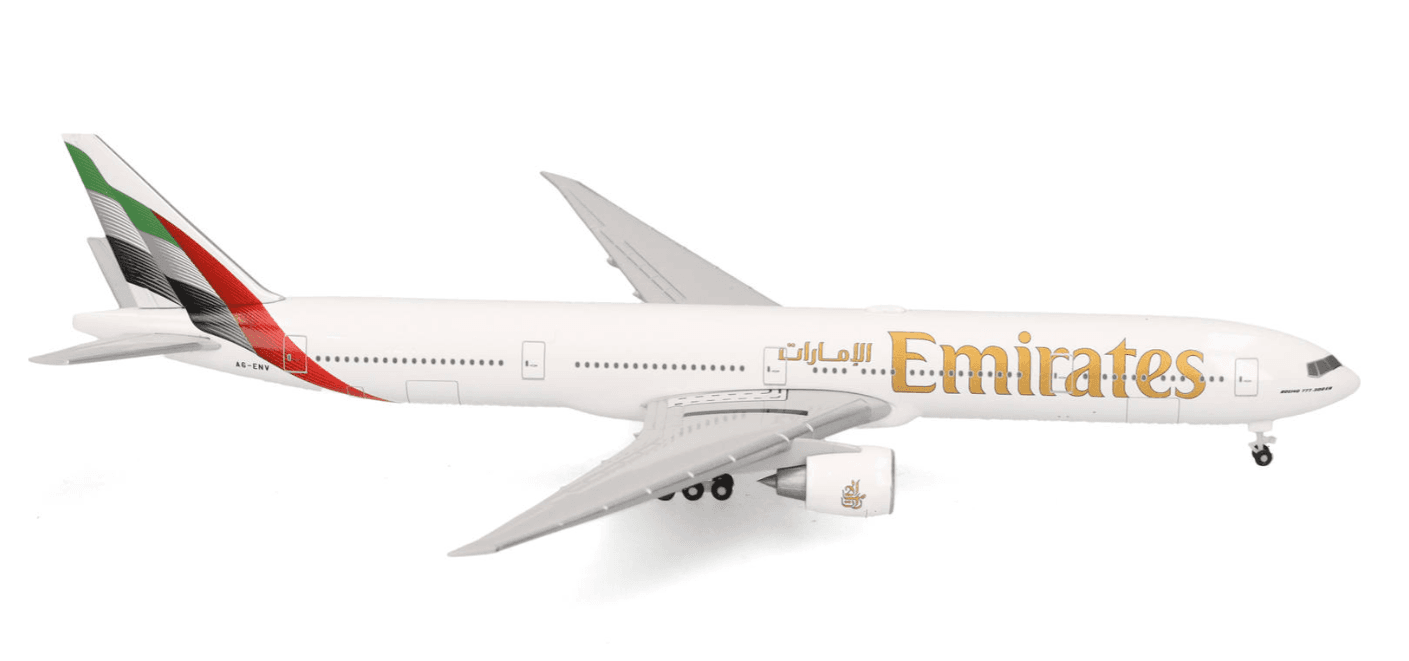 Herpa 537674 1:200 Emirates Boeing 777-300ER - new 2023 colors – A6-ENV