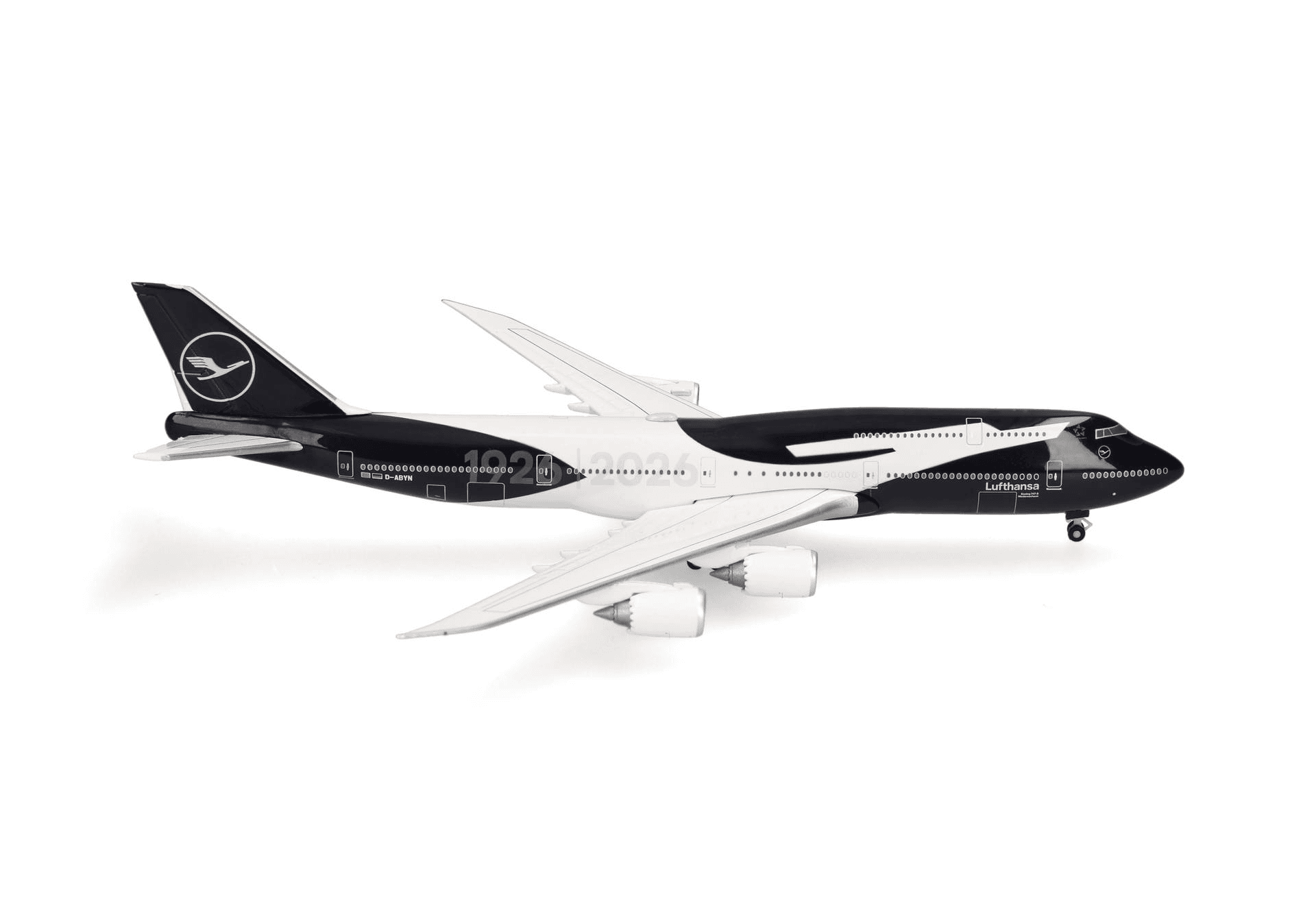 Herpa Wings Lufthansa Boeing 747-8 Intercontinental 100 Jahre D-ABYN 1:500