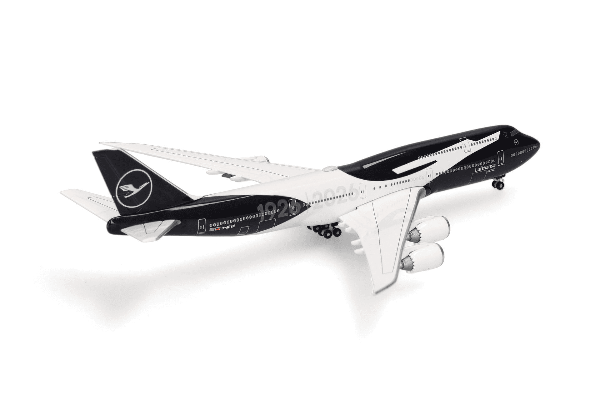 Herpa Wings Lufthansa Boeing 747-8 Intercontinental 100 Jahre D-ABYN 1:500