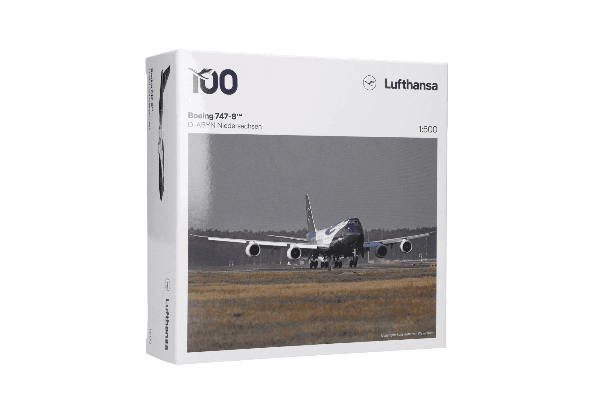 Herpa Wings Lufthansa Boeing 747-8 Intercontinental 100 Jahre D-ABYN 1:500