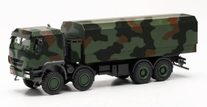 HERPA 746922 1:87 IVECO TRAKKER 8X8 GESCHÜTZT PRITSCHEN-LKW, FLECKTARNDESIGN