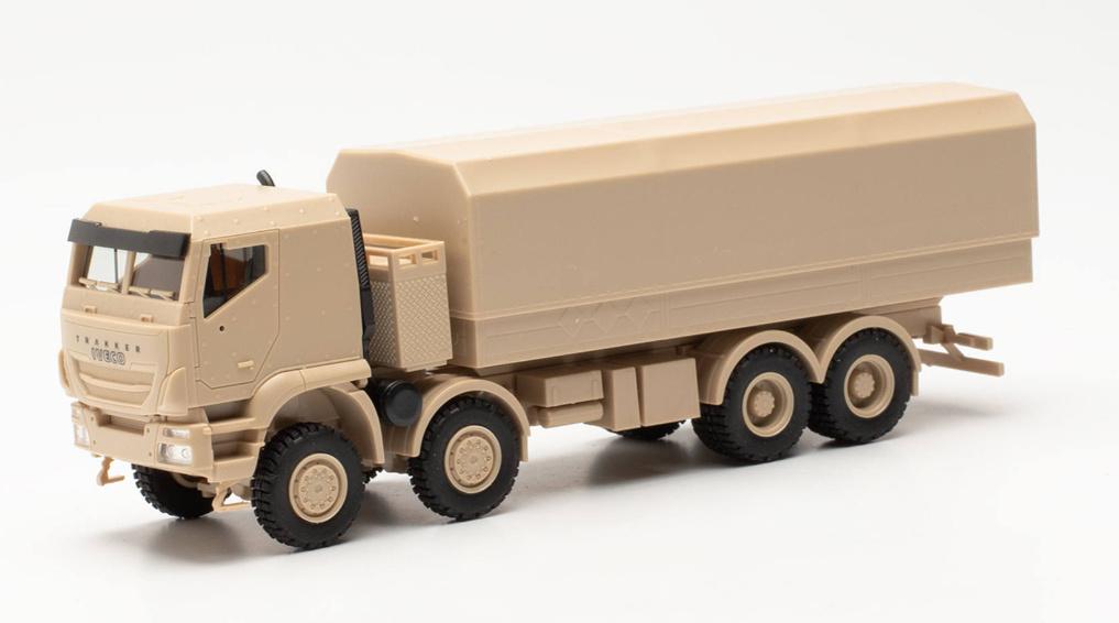 Herpa 746984 Iveco Trakker 8x8 geschützt Pritschen-LKW sandbeige