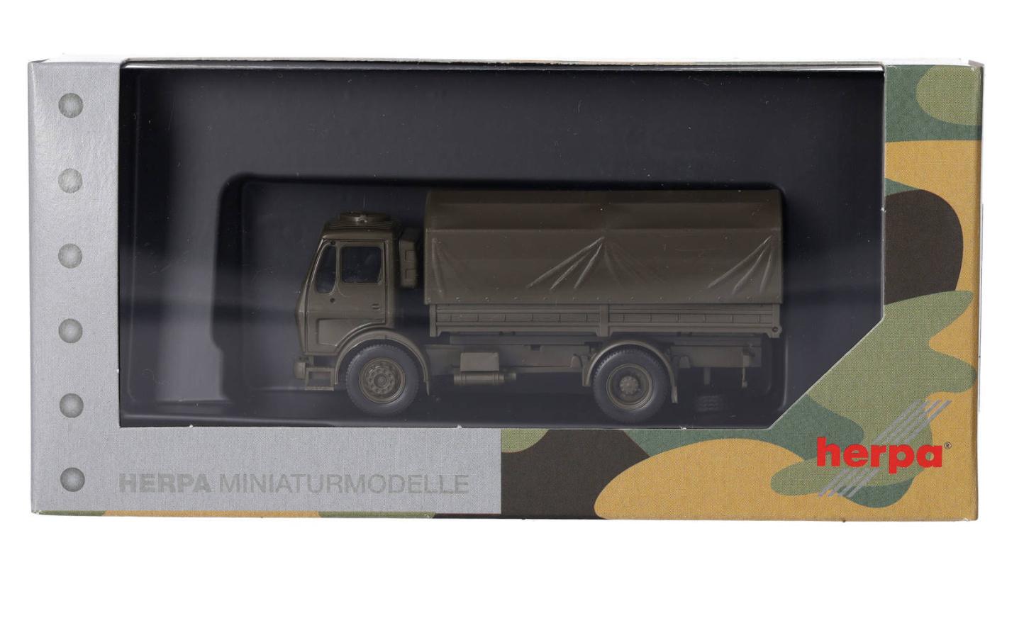 Produktbild Herpa TANKS 747073 1:87 Mercedes-Benz NG LKW 5t Pritschen-LKW mit Rundplane 2achs"Bundeswehr" 4 von 5