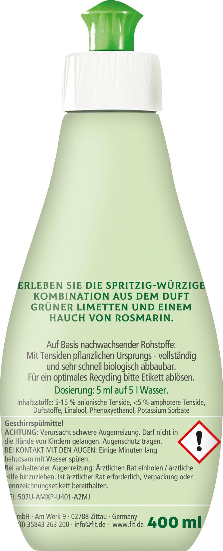 Produktbild fit  Limette&Rosmarin Handspülmittel 2 von 3