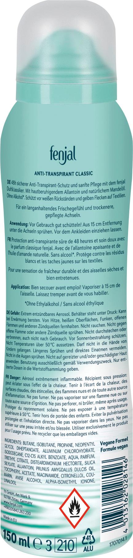 Produktbild fenjal Antitranspirant Classic Deo Spray 2 von 2
