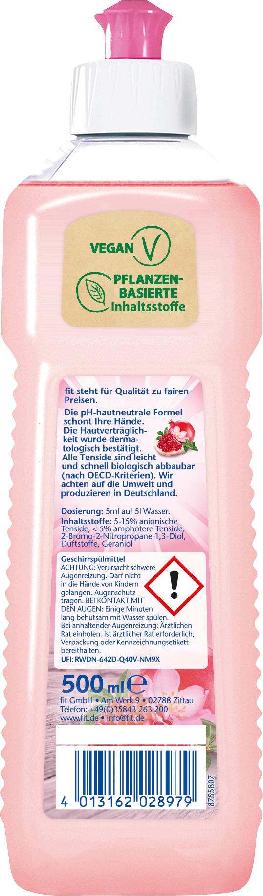 Produktbild fit Spülmittel Mandelblüte - Granatapfel 2 von 2