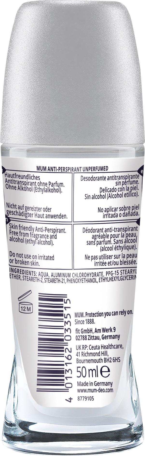 Produktbild MUM Deo Roll-On ohne Parfum 2 von 2