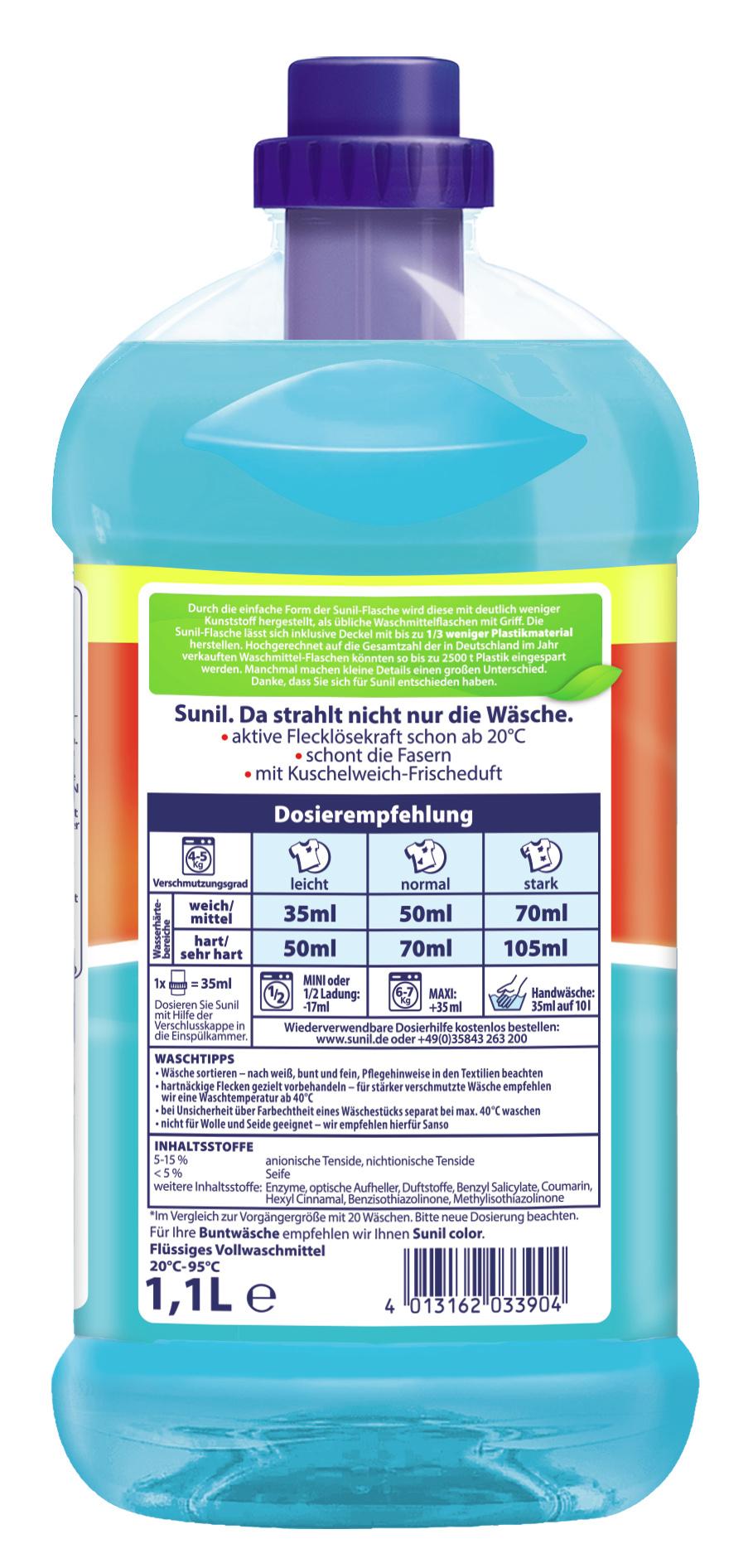Produktbild Sunil Vollwaschmittel 2IN1 flüssig 22WL 3 von 4